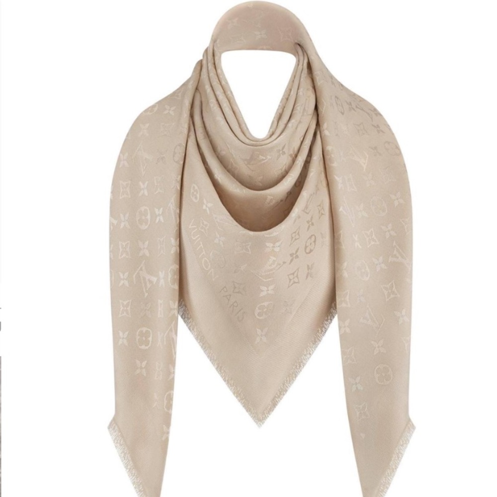 Louis Vuitton Cream Monogram Shawl/Scarf/Wrap